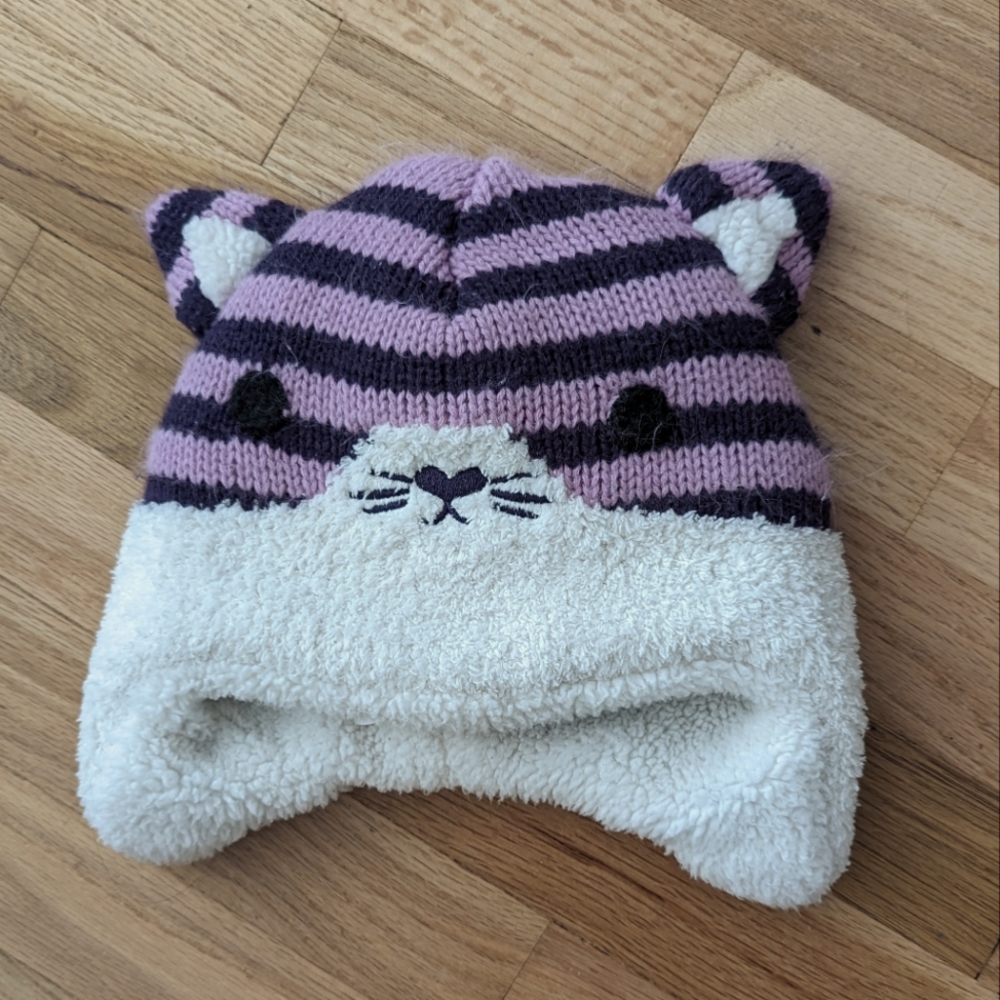 Warm Winter Kitty Cat Hat for Toddler